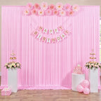 10 ft x 10 ft Pink Backdrop Curtains for Parties, Wrinkle Free Baby Pink Photography Backdrop Drapes for Wedding Grils Birthday Baby Shower Bridal Shower Party
