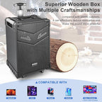 GTSK10-3 3-Way Portable Bluetooth PA Speaker with Wireless Microphones, 10" Subwoofer, Party Speaker with DJ Lights, USB/FM/TWS/Guitar Input, Rechargeable for Outdoor Events