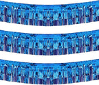 Thick 10 Feet by 15 Inch Royal Blue Foil Fringe Garland - Pack of 3 | Shiny Metallic Tinsel Banner for Parade Floats, Bridal Shower, Wedding, Birthday, Christmas | Wall Hanging Drapes (3)