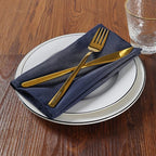 Cloth Napkins 17x17 inch Washable Polyester Dinner Napkins Soft Table Napkins for Wedding Party Dining Banquet(Navy,50PCS)