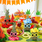 6 Sets Hawaiian Table Centerpieces Pineapple Luau Party Table Decorations Tropical Decor for Beach Summer Party
