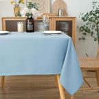 Biscaynebay Fabric Square Tablecloths 70x70 Inches, Light Blue Water Resistant Spill Proof Card Table Cloth Folding Table Cover for Dining, Kitchen, Wedding and Parties, Machine Washable