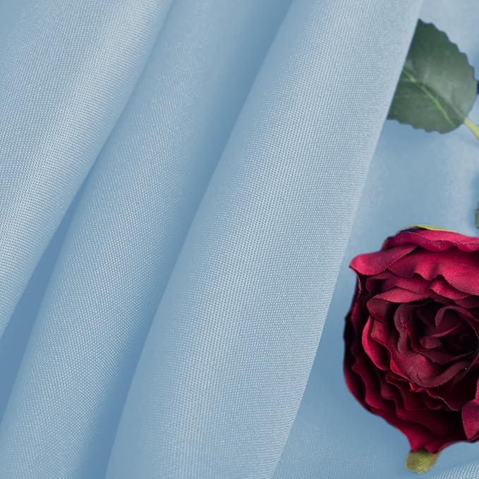 Ascoza 2pack 108 Inch Blue Mist Round Tablecloth in Washable Polyester Fabric for Wedding/Banquet/Restaurant/Parties