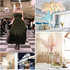 THARAHT Black Ostrich Feathers 12pcs Large Natural Bulk 20-22Inch 50cm-55cm for Wedding Party Centerpieces Halloween and Home Decoration Feathers