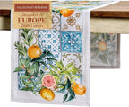 Maison d' Hermine Table Runner 100% Cotton Single Layer Table Runners 72 inches Long Decorative for Home Kitchen Dining Party Baby Shower Wedding Bridal Shower Spring Summer (Agrume, 14.50" x 72")