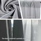 10 x 10 Feet Grey Backdrop Curtain for Partie, Background Curtains for Photoshoot, Birthday, Wedding, Halloween, Thanksgiving, Christmas Day, New Year Party Decorations 5Ft x 10Ft, 2 Panels