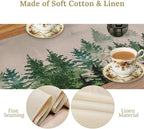 Foggy Forest Table Runner,Green Forest Natural Landscape Table Runner for Kitchen Dining Table Home Party Decoration 13x72 Inch
