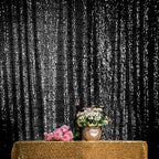 JYFLZQ Black Sequin Backdrop Curtains 4ft x 8ft 2 Panels Glitter Photo Booth Backdrops Sparkly Photography Background Drapes for Halloween Father's Day Graduation Birthday Parties