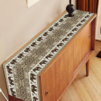 Ethnic Table Runner, Rustic Farmhouse Boho Indian Bohemian Elephant Aztec Tribal Print Beige Table Center Decor for Home Kitchen Dining Patio Holiday Party Indoor Table Decorations, 13"x90" Inch