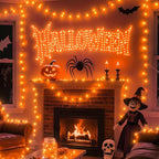 TingMiao Halloween Orange Fairy Lights Battery Operate,7.2ft 20 LEDs String Lights Silver Copper Wire for Hallowen Christmas DIY Decoration Wedding Party (6 Pack)