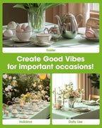 Pureegg Plastic Table Cloth Disposable 10 Pack, 54 x 108 Inch Table Cloths, Easter Party, Decorative Tablecloths, Rectangle, Light, Pastel Plastic Cover, Leakproof & Sturdy, Sage Green