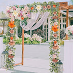Waipfaru 2Pcs Fall Garland Decor, 6.07Ft Eucalyptus Flower for Table, Fall Floral With Terracotta Flowers for Wedding Arch Backdrop Wall Thanksgiving Decorations (Terracotta)