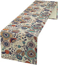 Boho Floral Table Runner,Vintage Flowers Tropical Plants Country Style Table Cloth Kitchen Dining Table Home Party Decoration 13x72 Inch