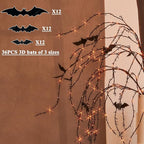 LITBLOOM Halloween Tree Branches with Lights 43IN 180 Orange and Warm White Fairy Lights, Lighted Black Weeping Willow Branches with Bats Dimmer and Timer for Home Fall Halloween Decoration