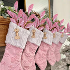 GREENTIME 12 Pack Artificial Pink Glitter Leaves 13" Fake Christmas Picks Decorative Glitter Sticks for Vase Christmas Tree DIY Wreath Crafts Fireplace Decor