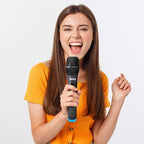 Pyle Wireless Microphones, Professional UHF Dual Microphones for Karaoke, Wireless Dynamic Microphone System Set with Rechargeable Receiver,Plug and Play, Speech, Wedding, Church, PA System