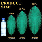 Maitys 90 Pcs Large Natural Ostrich Feathers Bulk 14-16 Inch (35-40cm) 12-14 Inch (30-35cm) 10-12 Inch (25-30cm) Ostrich Feathers Plumes for Centerpieces Wedding (Blackish Green)