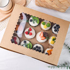 VGOODALL 6PCS Kraft Cupcake Containers, 12 Count with Window Boxes Holding 72 Pastry Box for Birthday Holiday Party Bakery Supplies