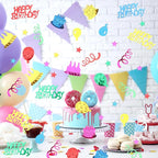 MARFOREVER Happy Birthday Glitter Confetti, Birthday Party Metallic Foil Table Confetti Multicolor Cake Balloon Sprinkles Table Centerpiece for Baby Shower Party Decorations
