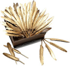 FeelfunFeather 120pcs Gold Goose Cochettes Feather Natural Bulk 4-6 inch 10-15cm for Wedding Party Christmas Decorations DIY Crafts Goose Cochettes Feather