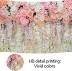 8x6ft Pink Rose Flower Wedding Photography Backdrop Spring Floral Photography Backdrop Valentine's Day Mother's Day Girl Birthday Baby Shower Wedding Bridal Party Banner Photo Booth Props Background