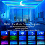 Aurora Northern Lights Projector: 60+ Light Effects White Noise Stars Sky Moon Lights for Bedroom Bluetooth Remote Timer Multi Colors, Mood Lighting Room & Classroom Decor