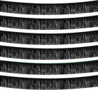 Black Foil Fringe Garland 10FT 6packs, Metallic Foil Tinsel Fringe Banners for Parade Float Decorations Wedding, Birthday Party Graduation (six Black)