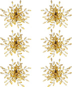 Napkin Rings Set of 6 for Dining Table Decoration Parties Everyday Metal Napkin Holder Leaf Gold (Pack of 6)
