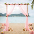 Arch Drapes for Wedding Arch Draping Fabric Blush Sheer Backdrop Curtain for Ceremony Bridal Party Decor 19Ft Length x 28" Width 2 Panel