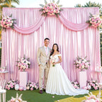 10x10 ft Pink Glitter Backdrop Curtain or Parties, Wrinkle Free Glitter Photo Backdrop Drapes 2 Panels 5x10FT Shimmer Back Drop Cloth for Baby Shower Wedding Birthday Photography Background Decor