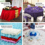 Efavormart 120" Wholesale Round Table Cover RED Grandiose Rosette 3D Satin Tablecloth for Wedding Party Event Decoration