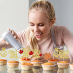 24 PCS Fall in Love Cupcake Toppers Glitter Maple Leaf Cupcake Picks Mr & Mrs Diamond I Do Cupcake Decorations for Autumn Wedding Engagement Bridal Shower Theme Party Cake Decorations Supplies