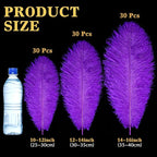 Maitys 90 Pcs Large Natural Ostrich Feathers Bulk 14-16 Inch (35-40cm) 12-14 Inch (30-35cm) 10-12 Inch (25-30cm) Ostrich Feathers Plumes for Centerpieces Wedding(Purple)