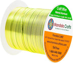 Mandala Crafts 22 Gauge Anodized Aluminum Craft Wire for Jewelry Making - 100 FT Colored Flexible Yellow Green Wire - Bendable for Bonsai Armature Crafting Sculpting