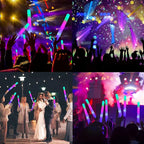 Foam Glow Sticks Bulk 100 Pack,3 Modes Flashing LED Light Sticks Glow in The Dark Party Supplies Light Up Toys for Parties Wedding Birthday Concert Christmas Halloween