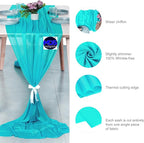 MDS 2 Pack 14ft Chiffon Table Runner 29 x 170 Inches Sheer Wedding Runner Romantic Rustic Table Runner for Wedding Decorations, Birthday Parties, Bridal Shower Party Arch Decor - Peacock Blue