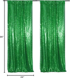Poise3EHome Green Sequin Backdrop Curtain, 2 Panels 2FTx8FT Glitter Background for Party Halloween Birthday Party Baby Shower Wedding Christmas Thanksgiving Holiday Festival Decor