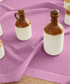 Solino Home Linen Tablecloth 52 x 52 Inch - 100% Pure Linen Violet Square Tablecloth - Classic Hemstitch, Machine Washable Table Throw for Halloween