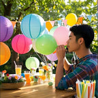 Paper Lanterns Decorative 15pcs Pastel Colorful Theme Party Decorations for Birthday Party Baby Shower Graduation Anniversary Blue Pink Green Purple Yellow Room Hanging Decor