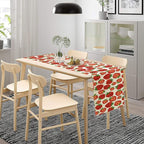 Strawberry Table Runner,Spring Summer Fruit Print Table Runner for Kitchen Dining Table Home Party Decoration 13x108 Inch
