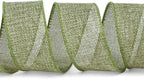 Ribbli Spring Moss/Sage Green Burlap Wired Ribbon,1-1/2 Inch x 10 Yard, Wired Edge Ribbon for Big Bow,Wreath,Tree Decoration,Outdoor Decoration