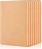 feela 8 Pack Unlined Kraft Paper Notebooks, Blank Journal Note Pad for Drawing Writing, Small Sketchbook Travel Journal Bulk for Women Kids Students Office School Supplies, A5, 60 Pages, 8.3” X 5.5”