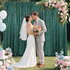 Dark Green Sequin Backdrop Curtain 2 Pieces 2FTx8FT Glitter Photography Backdrop for Party Wedding Birthday Christmas Decorations