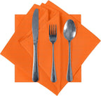 Cupuamon Cloth Napkins 20x20 inch Washable Polyester Dinner Napkins Soft Table Napkins for Wedding Party Dining Banquet(Orange,25PCS)