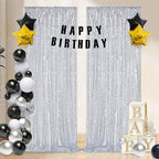 Sequin Backdrop Curtains 6ft x 8ft Silver Background Wedding Decoration Panels Giltter Curtains for Birthday Party 2 Pcs 3ftx8ft