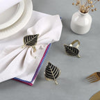 Set of 12 Rooster Napkin Rings for Farmhouse Decor | Premium Metal Leaf Dinnerware Napkin Holders | Thanksgiving, Christmas, and Easter Table Setting (Antique Gold) - ALPHA Living HOME