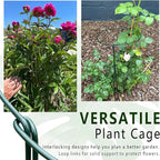 6 Pack Plant Support Stakes, Metal Monstera Plant Support Stakes for Indoor Plants, Large Garden Plant Support Ring, Tomato Cage, Tall Plant Holder Sticks (10" W X 15.8" H)