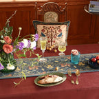 patdrea Designer Casual Wild Floral Velvet Table Runner 71 Inch Long, Dark Blue Occult Bouquets Pattern Table Mat, Decoration for Kitchen Dining Coffee Table Cabinet Banquet Thanksgiving,12"*71"