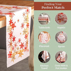Maison d' Hermine Table Runner 100% Cotton Single Layer Table Runners 72 inches Long for Thanksgiving Christmas Decorations Home Kitchen Dining Party Wedding (Crystal Star, 14.5" x 72")