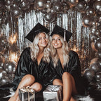ParyWoo Silver Streamers 3pcs Tinsel Backdrop 8.2FT Metallic Tinsel Foil Fringe Streamer Curtains Party Photo Booth Backdrop for Graduation Baby Shower Bachelorette Wedding Disco Party Decorations